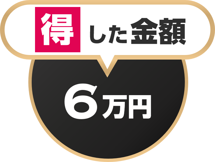 得した金額6万円